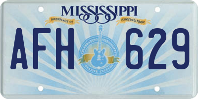 MS license plate AFH629