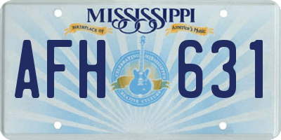 MS license plate AFH631