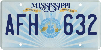MS license plate AFH632