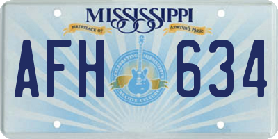 MS license plate AFH634