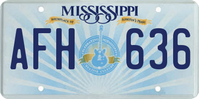 MS license plate AFH636