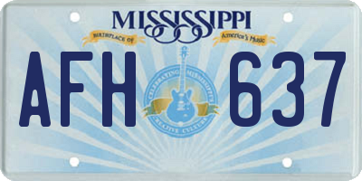 MS license plate AFH637