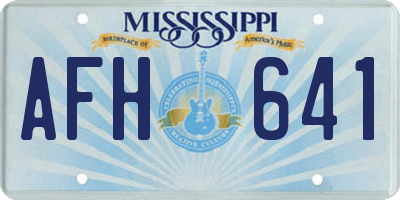 MS license plate AFH641