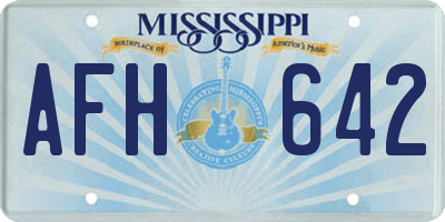 MS license plate AFH642