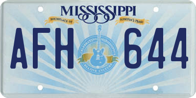 MS license plate AFH644