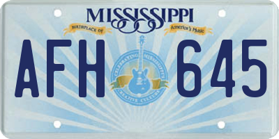 MS license plate AFH645