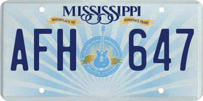MS license plate AFH647