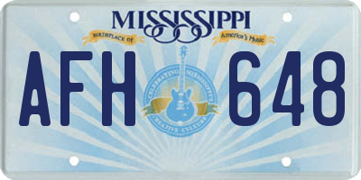 MS license plate AFH648