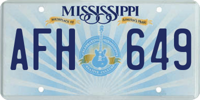 MS license plate AFH649