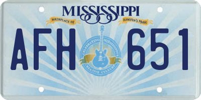 MS license plate AFH651