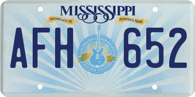 MS license plate AFH652