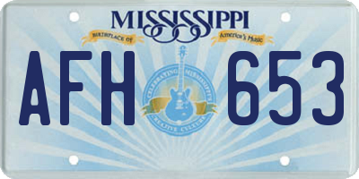 MS license plate AFH653