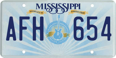 MS license plate AFH654