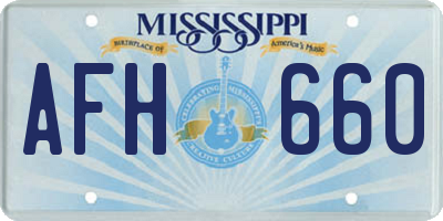 MS license plate AFH660