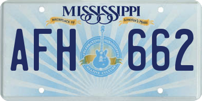 MS license plate AFH662