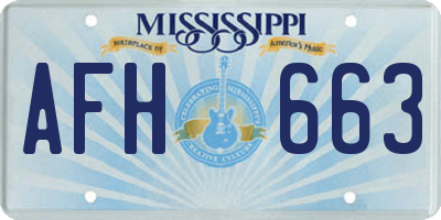 MS license plate AFH663