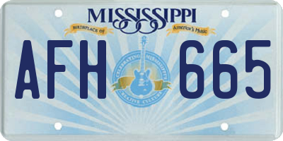 MS license plate AFH665