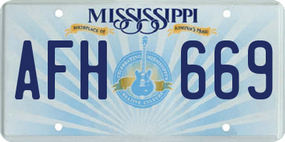 MS license plate AFH669