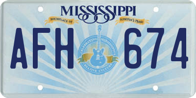 MS license plate AFH674