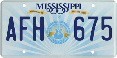MS license plate AFH675