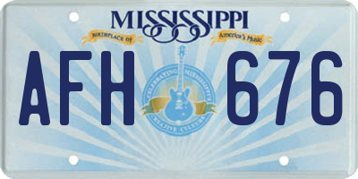 MS license plate AFH676