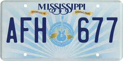 MS license plate AFH677