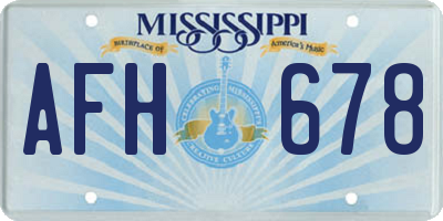 MS license plate AFH678