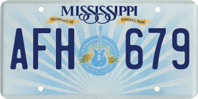 MS license plate AFH679