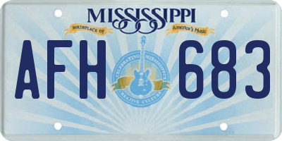MS license plate AFH683