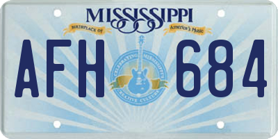 MS license plate AFH684