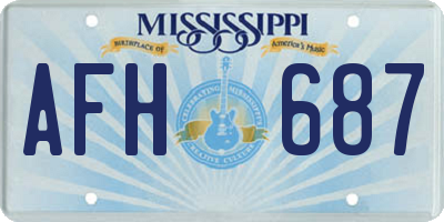 MS license plate AFH687