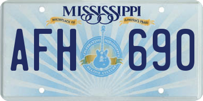 MS license plate AFH690