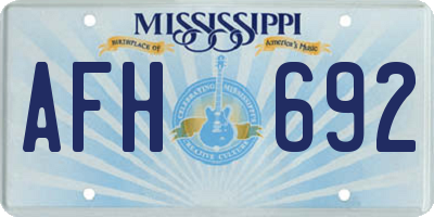 MS license plate AFH692