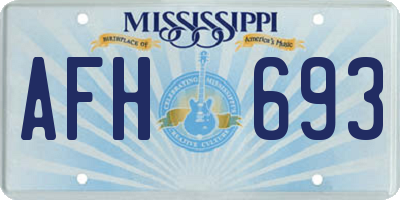 MS license plate AFH693