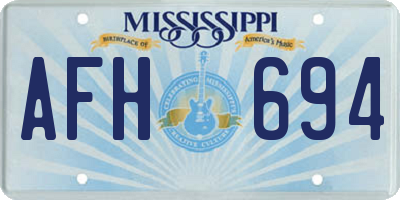 MS license plate AFH694