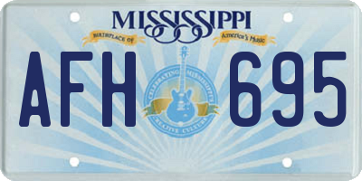 MS license plate AFH695
