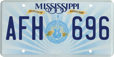 MS license plate AFH696