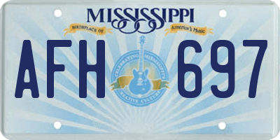 MS license plate AFH697