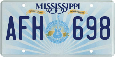 MS license plate AFH698