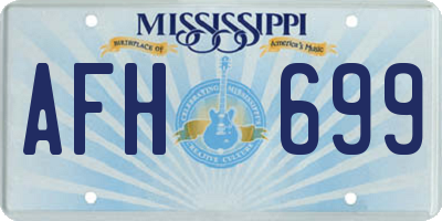 MS license plate AFH699