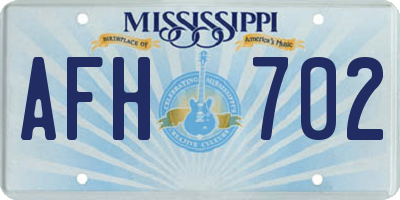 MS license plate AFH702