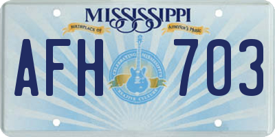 MS license plate AFH703