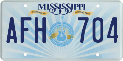MS license plate AFH704
