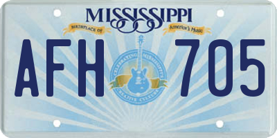 MS license plate AFH705