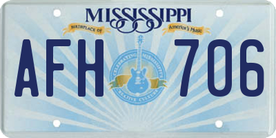 MS license plate AFH706