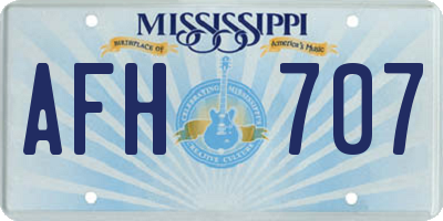 MS license plate AFH707