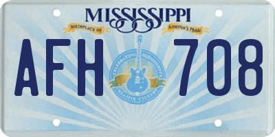 MS license plate AFH708