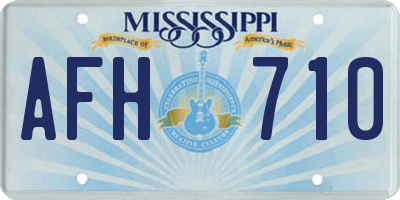 MS license plate AFH710