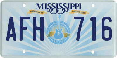 MS license plate AFH716