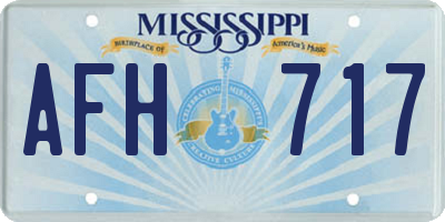 MS license plate AFH717